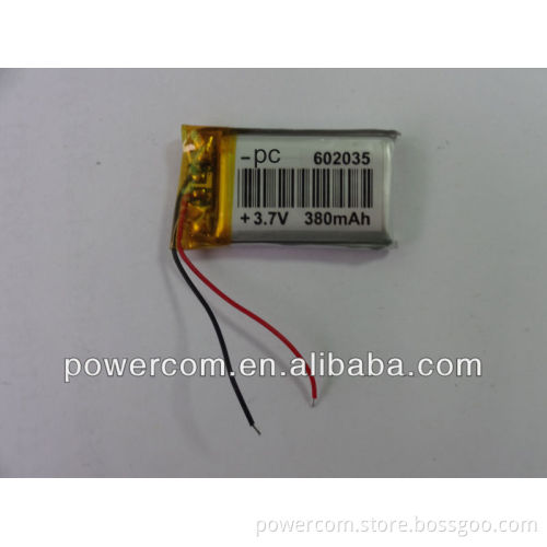 Li-Polymer high quality li po battery pack 602035PL